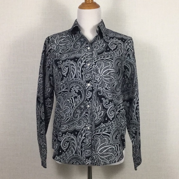 Lauren Ralph Lauren Tops - Lauren Ralph Lauren b&w paisley button-down